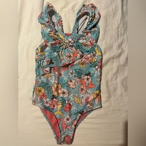 Tommy Bahama mermaid floral Print One-Piece Swimsuit with skirt